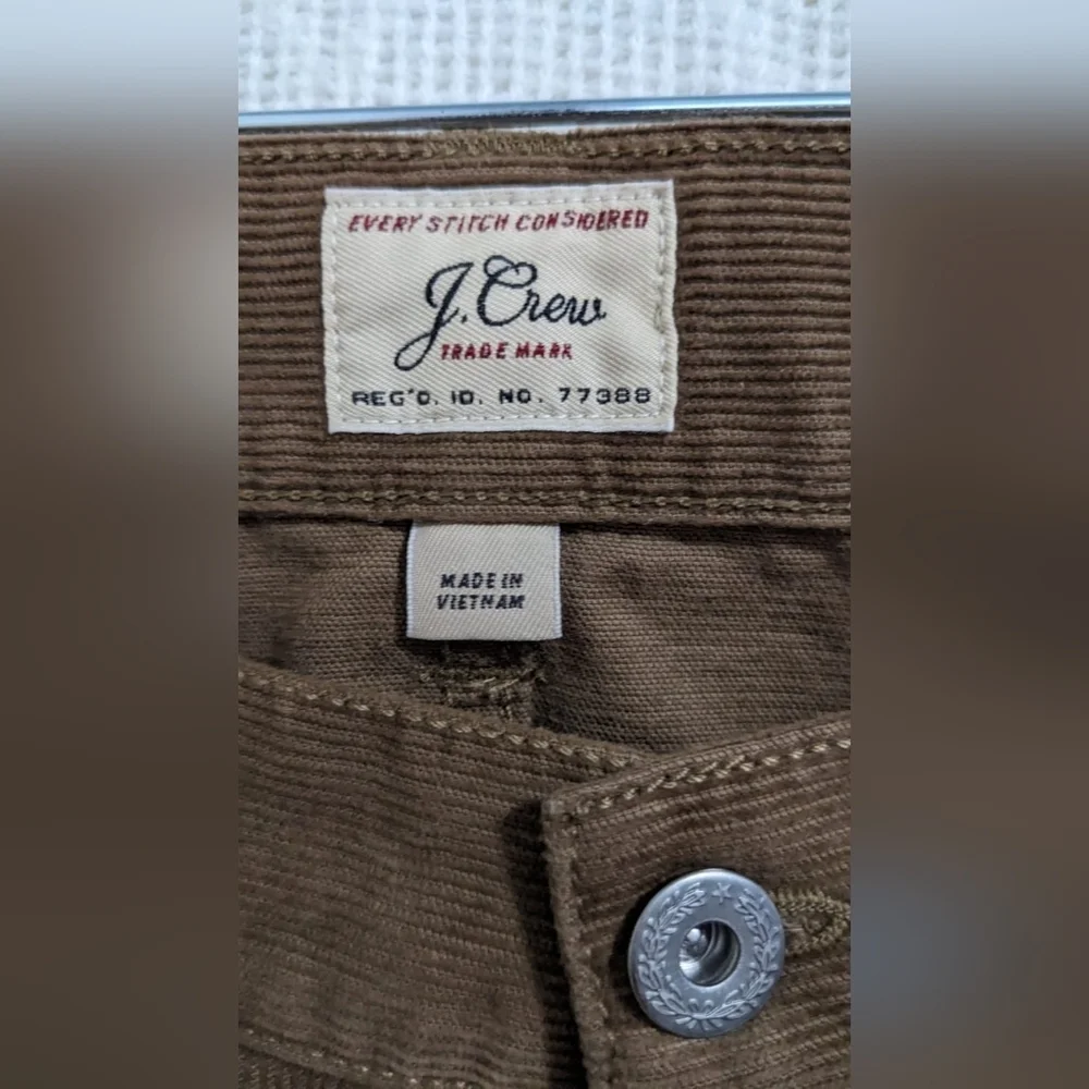 J Crew 484 Corduroy Pants Mens 30x30 Brown Slim Fit Traditional 5-Pocket Style‎